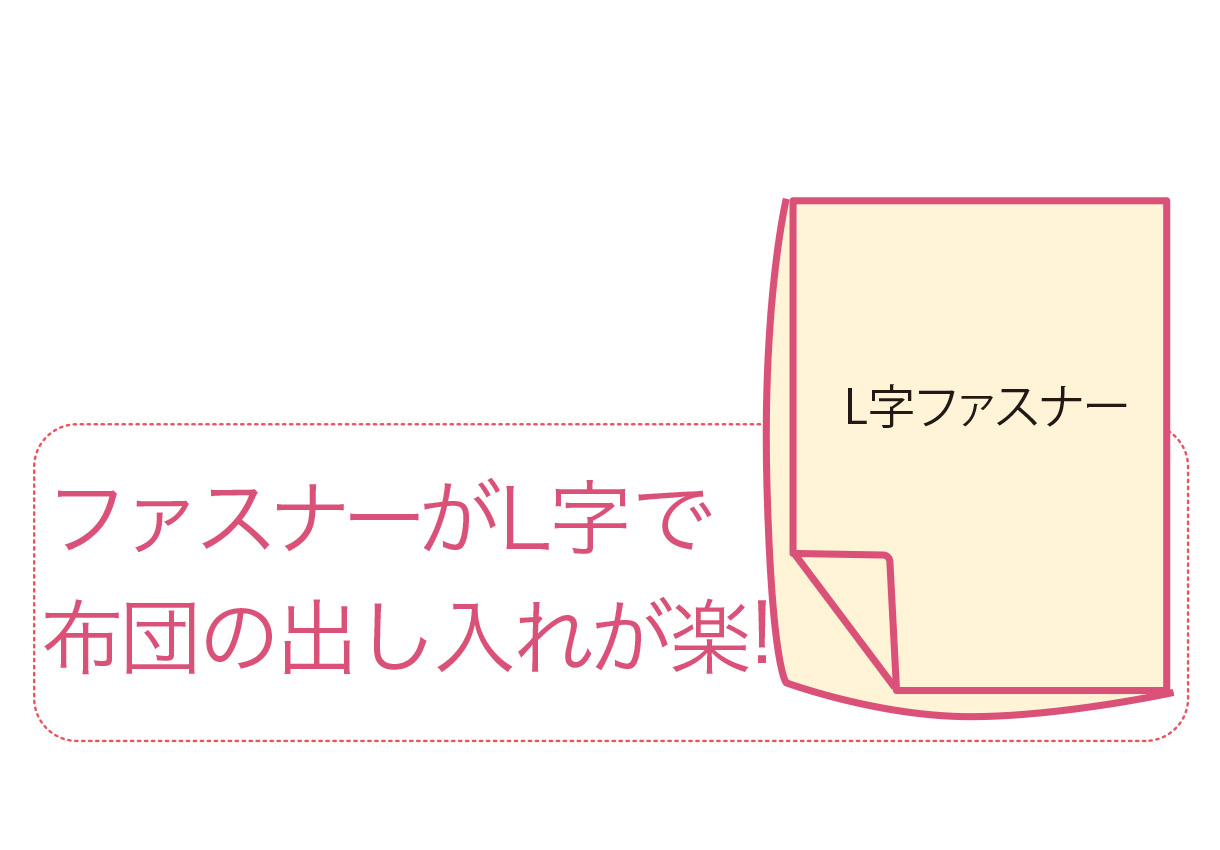 敷布団カバー L字ファスナー【防縮加工無地カラー】