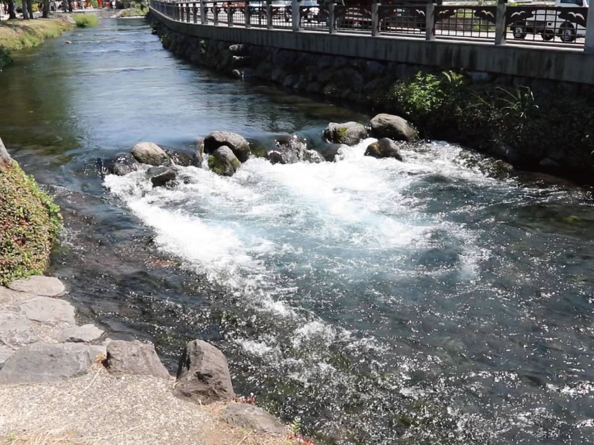 羽毛布団を洗う、富士山の湧水