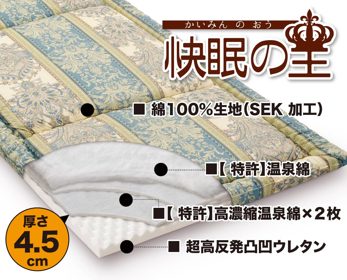 腰痛対策マットレス「快眠の王」
